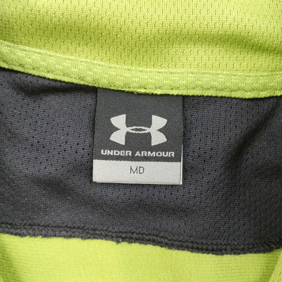Under Armour Shirt Mens Medium Green Quarter Zip Pullover Long Sleeve Athletic - Picture 2 of 8
